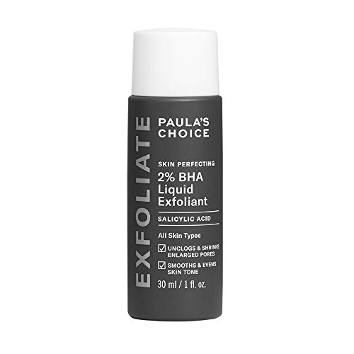 Paula's Choice Skin Perfecting 2% BHA Liquid Salicylic Acid Exfoliant, Gentle Facial Exfoliator for Blackheads, Large Pores, Wrinkles & Fine Lines, Travel Size, 1 Fluid Ounce - Travel Size - 1 Fl Oz