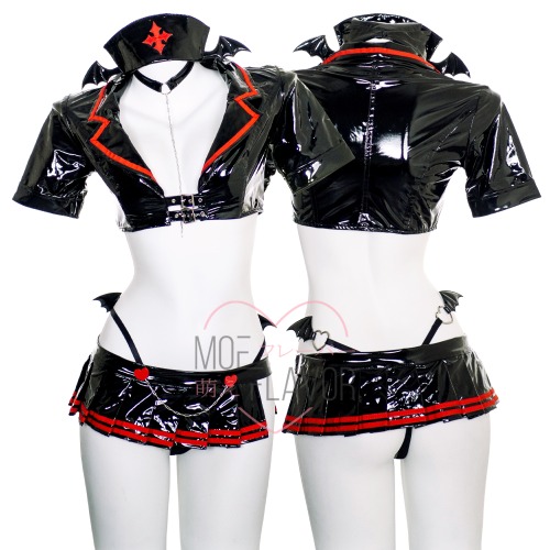 Latex Succubus Nurse | Black / Top / L/XL