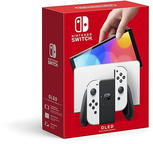 Nintendo Switch (OLED model) with White Joy-Con - White