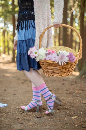 Pastel Pride Stripes Crew Socks | Bisexual