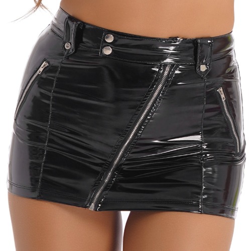 Black Rave Party Mini Skirt | S