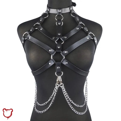 Faux Leather Body Choker Harness