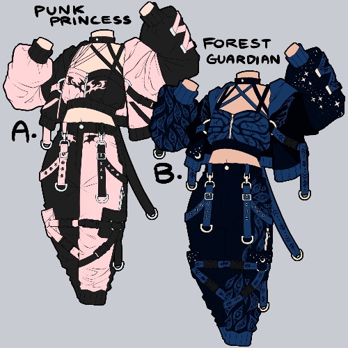 [PRE-SAMPLE PRE-ORDER] 3-piece Techwear Set | Full set / Punk Princess / S