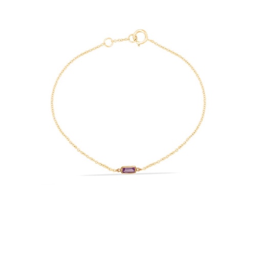 Natural Pink Sapphire Bracelet - 14K Yellow Gold
