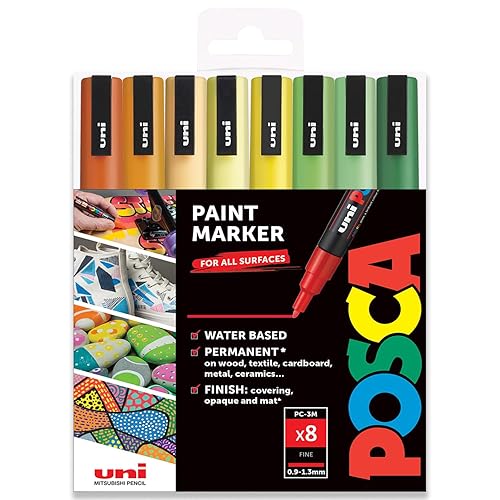 Posca Uni PC-3M Art Paint Markers - Set of 8 - In Gift Box - Citrus Tones - Citrus Tones