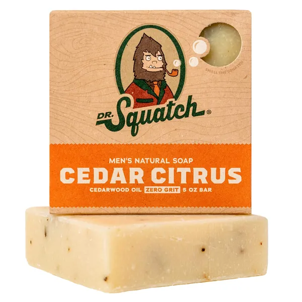 Dr. Squatch Mens Cedar Citrus Soap – Natural Exfoliating Soap Bar for Men with Cedarwood, Rosemary, Orange Organic Oils – Bar Handmade in USA - #1 Cedar Citrus 141.7 g (Pack of 1)