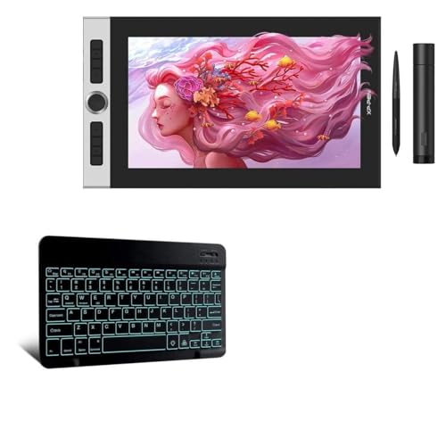 BoxWave Keyboard Compatible with XP-Pen Innovator 16 - SlimKeys Bluetooth Keyboard - with Backlight, Portable Keyboard w/Convenient Back Light - Jet Black