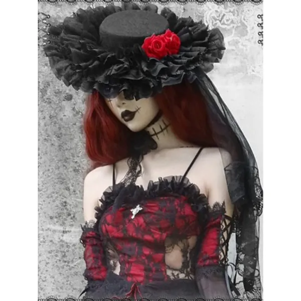 Night Interview with Vampires Halloween Gothic Lolita Lace Flat Hat