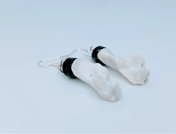 Raccoon Earring with Tourmaline