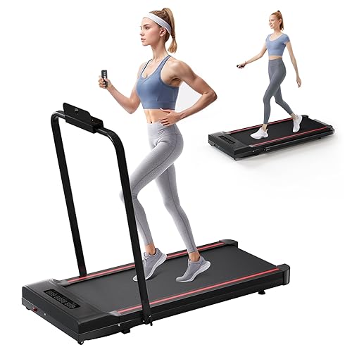 Sperax Treadmill-Under Desk Treadmill-Walking Pad-2 in 1 Folding Treadmill-2.5HP Treadmill-Black - black