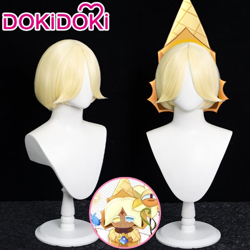 【Ready for ship】DokiDoki Game Cookie Run: Kingdom Cosplay Gingerbread Man  Cosplay Wig Pure Vanilla Cookie Wig Short Yellow | Gingerbread Man