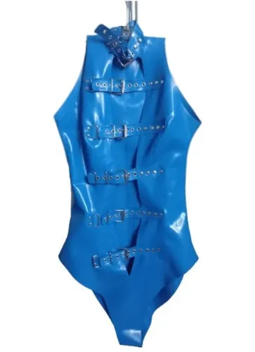 Zippered latex bodysuit