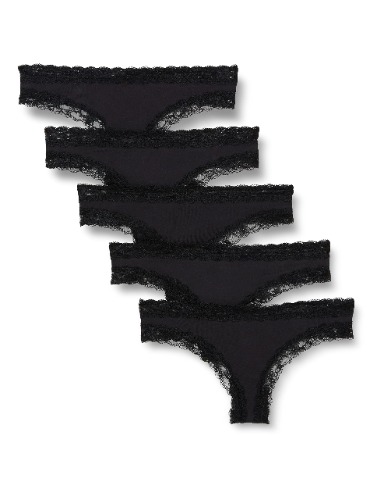 5-Pack Thongs(Black)