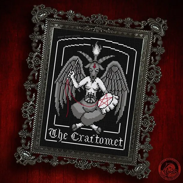 The Craftomet - Gothic Cross Stitch Pattern - Satanic Cross Stitch - Baphomet Cross Stitch - Goth Cross Stitch - Demons Devil - Digital PDF