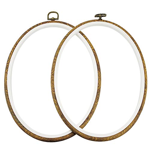 GuoFa 2pcs Resin Embroidery Hoop for Cross Stitch Embroidery Oval Hoops Arts Decoration (29cm/11in-2pcs) - 11in-2pcs