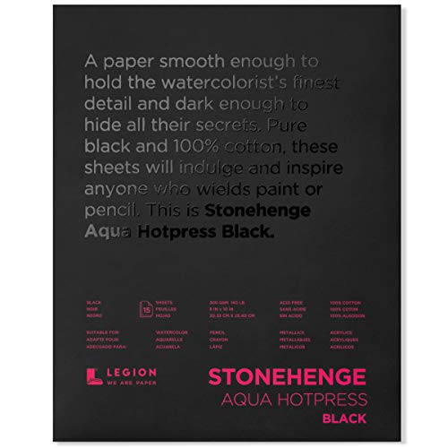 Stonehenge Aqua Hotpress Black Pad 140lb (8x10) - 8x10