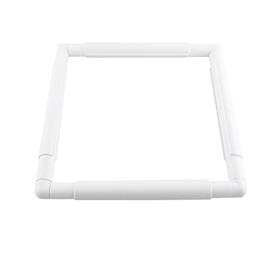 Metuynm Square Embroidery Hoop, 11inch Plastic Cross Stitch Frame Clip White DIY Sewing Tools Hoops Craft Embroidery Snap Frame Hoop for Cross Stitching Quilting, Needlepoint, Silk-Painting - 11 x 11 inch