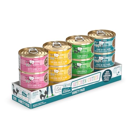 Weruva Cats in The Kitchen, Kitchen Cuties Variety Pack, Wet Cat Food, 3.2oz Can (Pack of 12) - Kitchen Cuties Variety Pack - 0.27 Ounce (Pack of 12)
