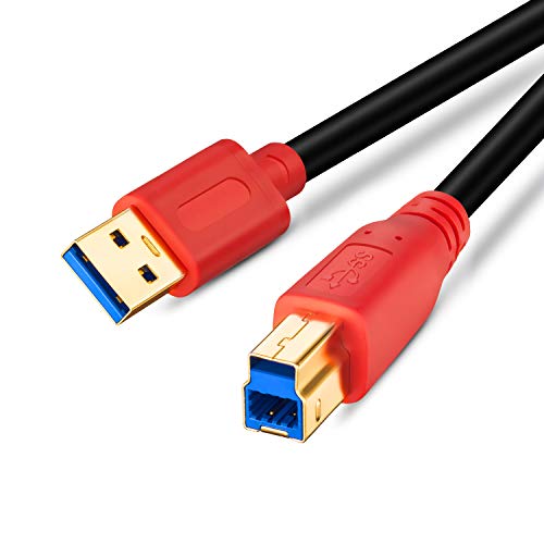 Tan QY USB 3.0 Cable A Male to B Male 15Ft, Type A to B Male Compatible with Hard Disk Drive,Printers,Scanner,USB Hub,Monitor and More (5M/15Ft) - 5M/15Ft