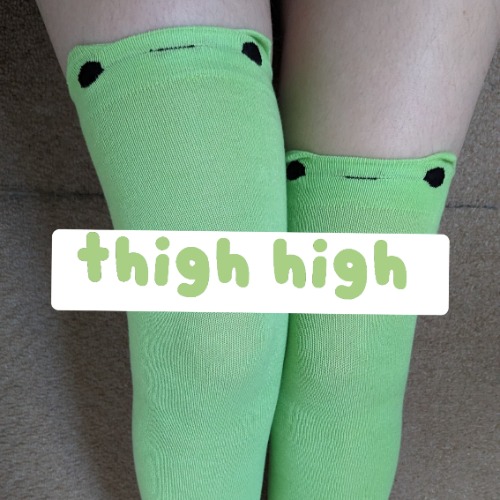 Pingki Penguin Frog Thigh High Socks