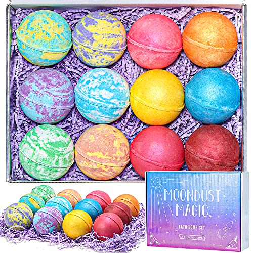 Bath Bombs Gift Set - 5oz Large Bath Bomb Kit, Spa Luxetique Bath Bombs for Women, Bombs Rich in Pure Essential Oils & Coconut Oils, Ideal Home Spa Bath Set for Christmas, Birthday -  Blue