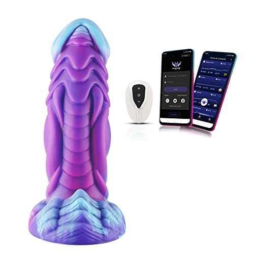 Wildolo App Controlled Silicone Dildo, 6.2 Inch Premium Vibrator, Realistic Dildo, Sex Toy for Adults - Kaatje (Blue & Purple) - Kaatje - S