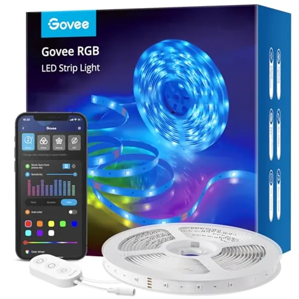Govee RBG LED Strip Lights 5m, Smart WiFi App Control, Works with Alexa and Google Assistant, Music Sync Mode, for Home TV Party