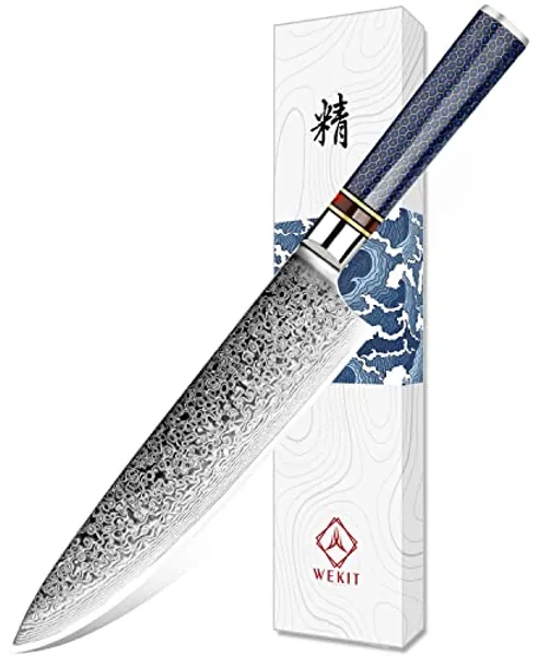 Chef Knife Damascus Chefs Knife Japanese VG10 Kitchen Knife Sharpest 67-Layer High Carbon Stainless Steel Knife, Pro Cooking Knife, Gyuto Chef Knife with Sheath (8 inch)