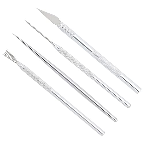 UNICRAFTALE 8Pcs Pottery Clay Sculpting Modeling Tool Sets 13.5-39mm Detail Tools Stainless Steel Pottery Sculpture Feather Wire Texture Tool Steel Craft Kit for Sculpture Pottery - 8.5-14mm - Clay Knife-8pcs