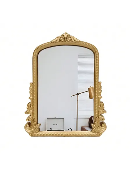 1pc Arched Mirror With Mdf Frame, Suitable For Wall Decoration In Entryway, Fireplace, Bedroom, Living Room, Hallway, Bathroom