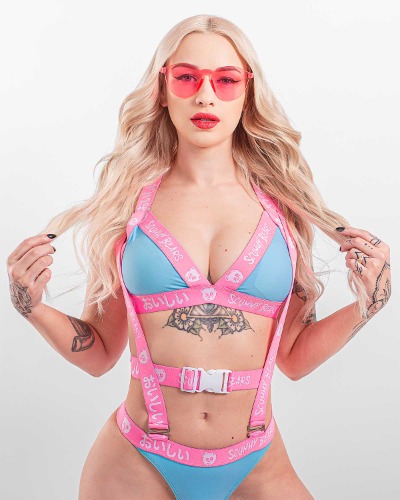 OISHI - TECH BIKINI TOP (BLUE/PINK)