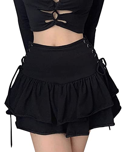 FEOYA Women's Skirt Steampunk Gothic Mini/Midi Skirts for Nightout Club Party