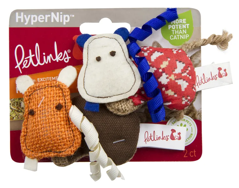 Petlinks HappyNip Catnip & Silvervine Toys for Cats & Kittens - Available in Multiple Varieties & Size Counts - Set of 2 Hyper Hippos