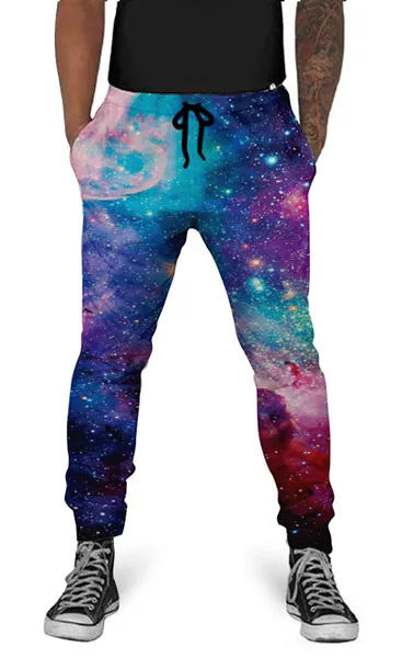 UNIFACO Unisex 3D Digital Print Sports Jogger Pants Casual Graphic Trousers Sweatpants with Drawstring - Galaxy2 Medium