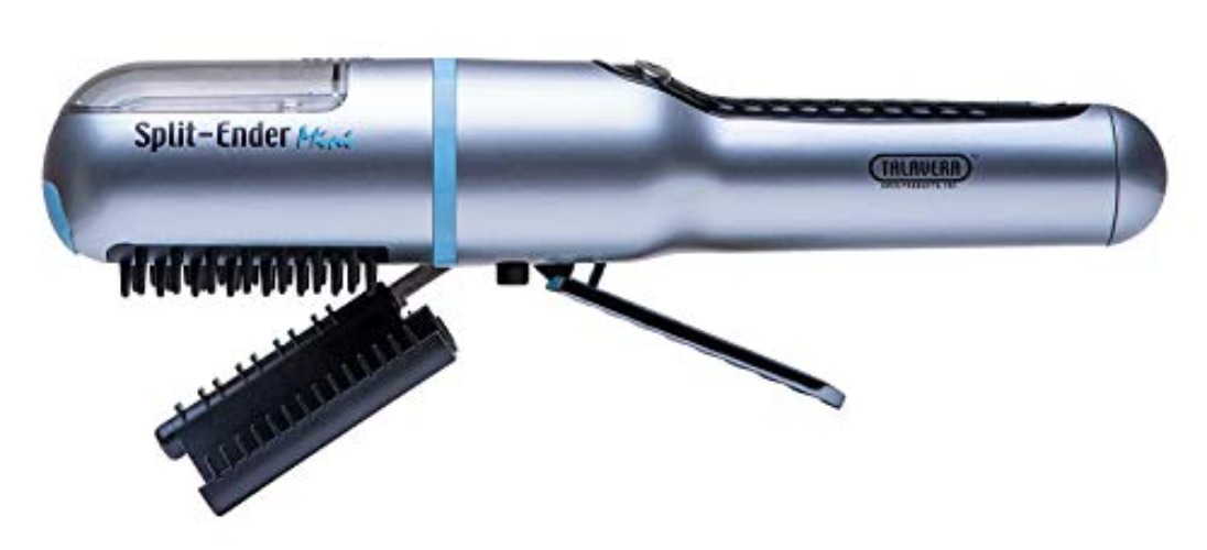 Split-Ender Mini - The Original Cordless Split End Hair Trimmer Automatic 3 AAA Battery Home Care Clipper 2-in-1 for Dry Damaged Splitting Broken Brittle Straight Curly Frizzy Beauty Styling - Blue - Blue