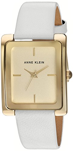Anne Klein Women's Leather Strap Watch - White/Gold