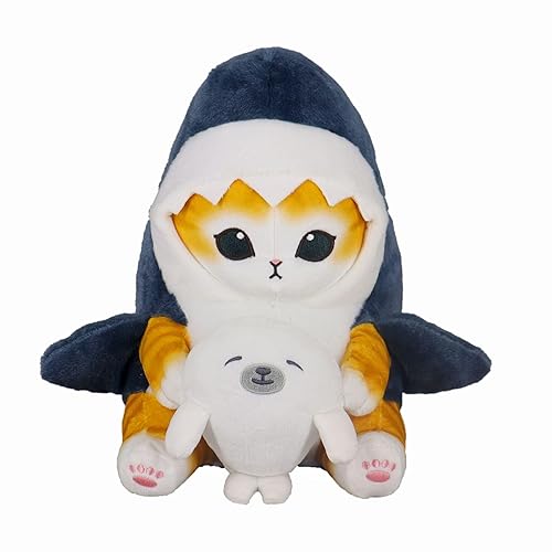 Arkdorz Cute Shark Cat Plush Toy, 8.1''Soft Cat Shark Stuffed Animal Plush Doll,Birthday Halloween Christmas Plush Gifts for Kids Boys Girls (Seal Cat) - Seal Cat