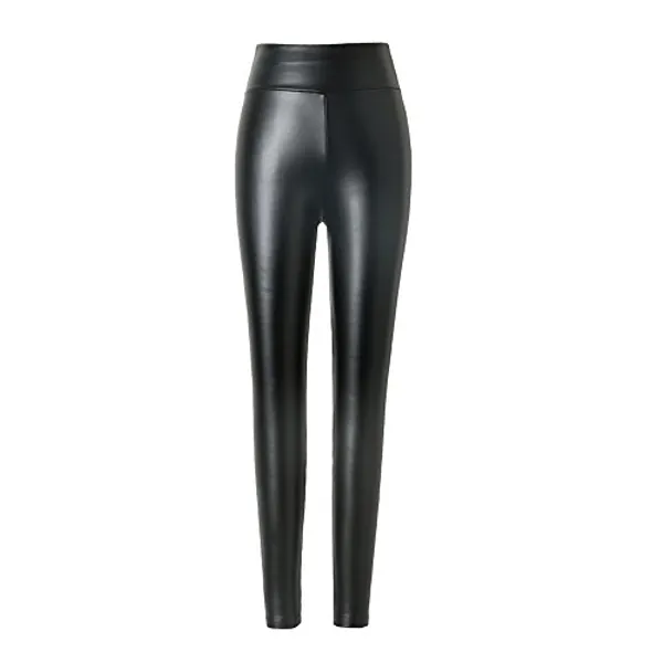 hitueu Damen kunstleder leggings High Waist Leggings Hose Strumpfhosen Treggins Leggins Kunstleder Leggings Leder Look hüfthoch