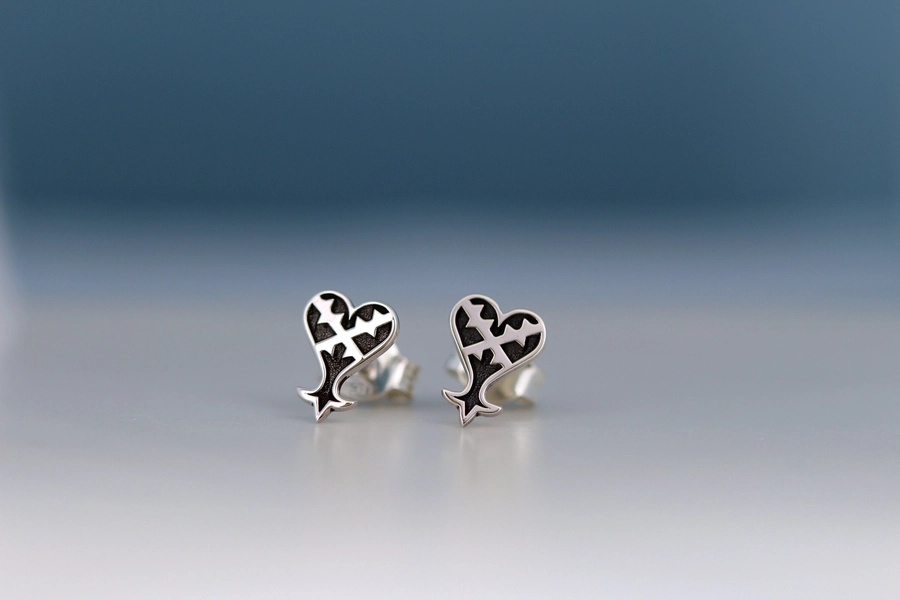 Inverted Heart Stud Earrings