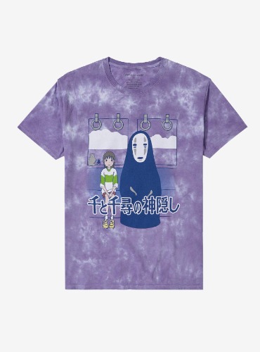 Studio Ghibli Spirited Away Train Scene Tie-Dye Boyfriend Fit Girls T-Shirt