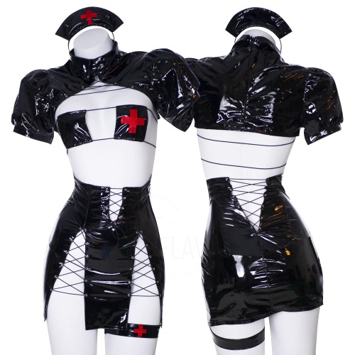 Throne | XCrybebi | Chaotic Nurse Outfit | Black / L/XL