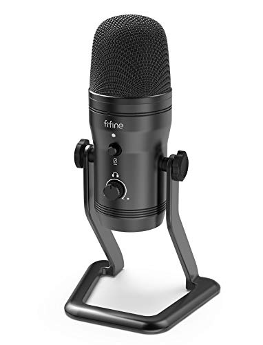 FIFINE Podcast Microphone for Computer USB Microphone with Four Pickup Patterns, Mute Button&Monitor Headphone Jack PC Mic for Zoom, Streaming, Gaming, YouTube, Voice-over, Recording, Vocal, ASMR-K690