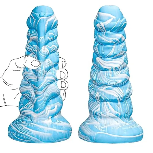 2.83 Diameter Extra Huge Thick Monster Dildo: 10 Inch Big Fantasy Dildo with Ridges & Beads for G Spot Stimulation, Long Giant Silicone Dildos with Wide Suction Cup, Anal Toys for Women Gay - 10 inches