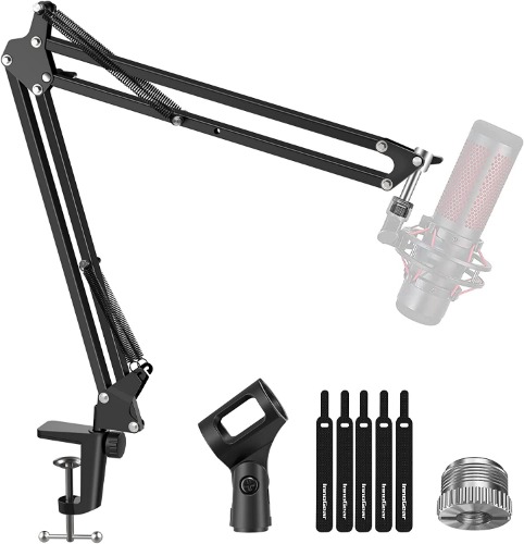 InnoGear Microphone Arm, Upgraded Mic Arm Microphone Stand Boom Suspension Stand with 3/8" to 5/8" Screw Adapter Clip for Blue Yeti Snowball, HyperX QuadCast SoloCast, Yeti x and other Mic, Medium - Medium