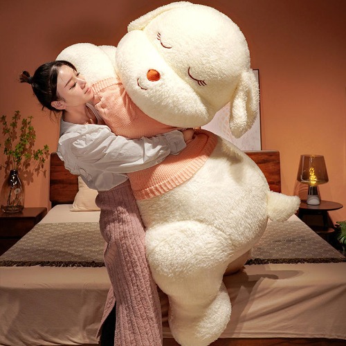 Giant Dog Plush Long Pillow - Brown / 80cm