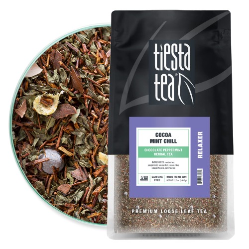 Tiesta Tea - Cocoa Mint Chill, Loose Leaf Chocolate Peppermint Herbal Tea, No Caffeine, Hot & Iced Tea, 12 oz Bulk Bag - 200 Cups, Natural Flavors, Stress Relief, Herbal Tea Loose Leaf - 