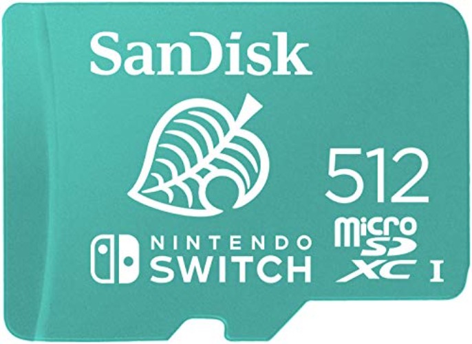 SanDisk 512GB microSDXC-Card, Licensed for Nintendo -Switch - SDSQXAO-512G-GNCZN - Animal Crossing Leaf - 512GB