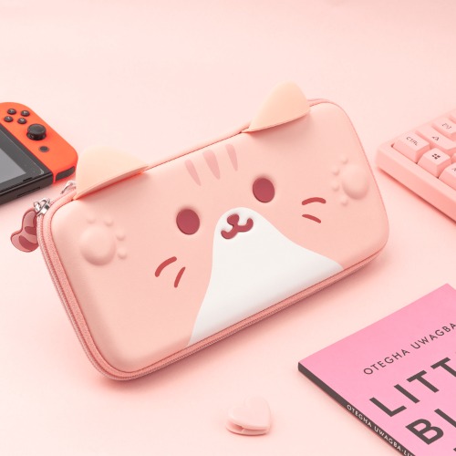GeekShare Cat Ears Carrying Case for Switch&OLED | pink