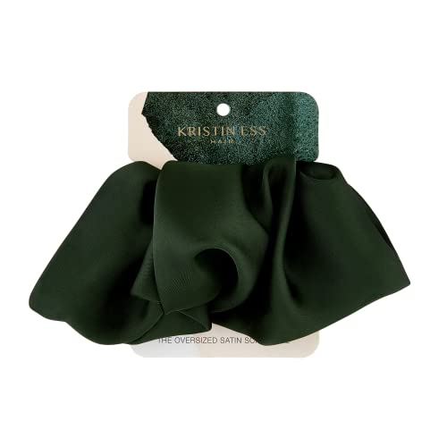 Kristin Ess The Oversized Satin Scrunchie - Emerald - Emerald