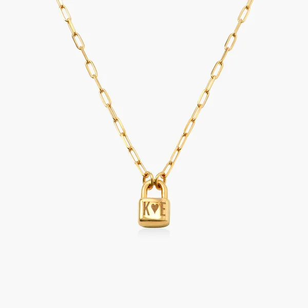 Initial Lock Necklace in Vermeil